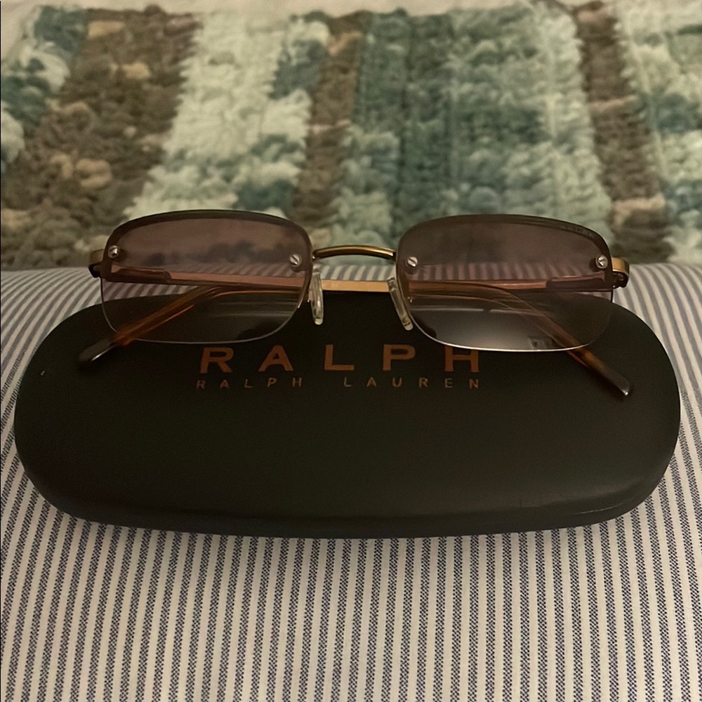 Ralph Lauren Brown Classic Sunglasses with Metal Bridge